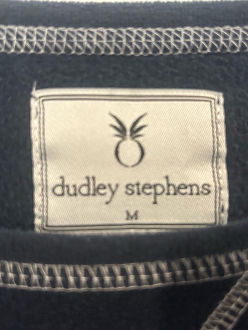 NWOT Dudley Stephens Navy Somerset Top with White Overstitching - Picture 2 of 4
